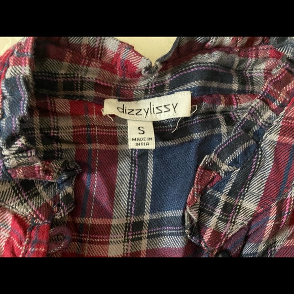 Plaid Ruffle Trimmed Top - Picture 4 of 4